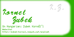 kornel zubek business card